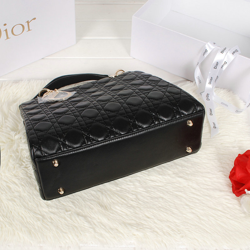 dior soft tote lambskin 52232 black